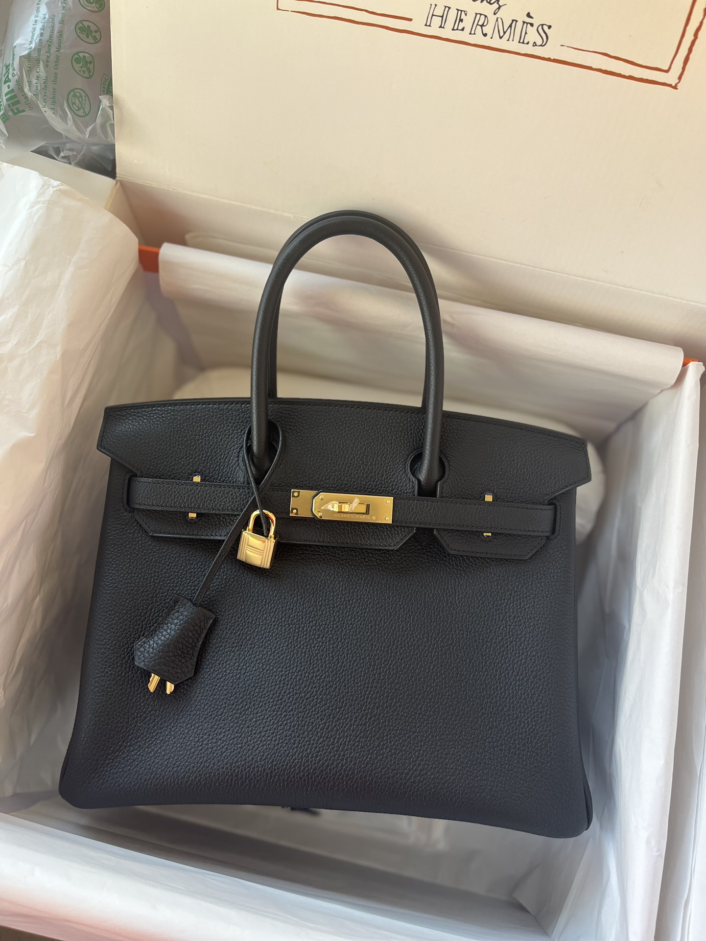 에르메스 버킨백30 블랙 금장